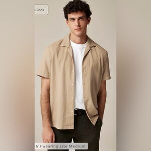 J.Crew Short-sleeve textured cotton camp-collar shirt